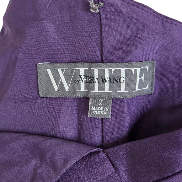 White by Vera Wang Formal Dress Size 2 Amethyst Purple Belt Lined Cut Out Back - Picture 8 of 8